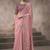 baby pink cotton blend woven pallu tassels casaul wear saree