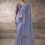 lavender blue cotton blend woven pallu tassels casaul wear saree