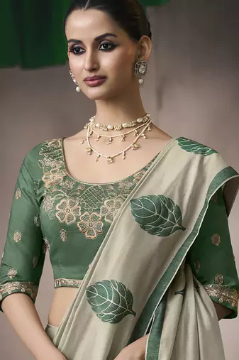 gray cotton blend woven pallu tassels casaul  wear saree
