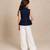 Blue and white embroidered imported crepe co ord set
