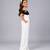 White and black embroidered imported crepe jumpsuit