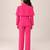 Hot pink embroidered imported crepe coat and pant set
