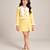 Butter yellow embroidered imported crepe co ord set