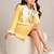 Butter yellow embroidered imported crepe co ord set