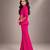 Hot pink embroidered imported crepe coat and pant set