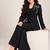 Black embroidered imported crepe coat and pant set