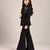 Black embroidered imported crepe coat and pant set