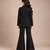 Black embroidered imported crepe coat and pant set