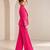 Hot pink embroidered imported crepe coat and pant set