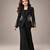 Black embroidered imported crepe coat and pant set
