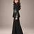 Black embroidered imported crepe coat and pant set