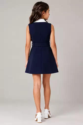 Black and white imported crepe dress
