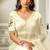 off white organza floral print sequince work party wear saree