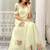 off white organza floral print sequince work party wear saree