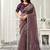 mauve organza satin sequince work party wear saree