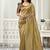 beige crush tissue floral hand print & swaroski stone work party wear saree