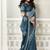 shaded powder blue satin sequince & stone work party wear saree