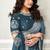 shaded powder blue satin sequince & stone work party wear saree