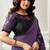 purple jaquard satin printed with beads & sequince work party wear saree