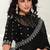 black crape sequince work boder party wear saree