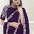 purple crape sequince work border party wear saree