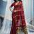 maroon cotton blend  handloom weaving casual wear saree
