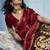 maroon cotton blend  handloom weaving casual wear saree