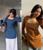 Pack Of 2 Handmade Ajrakh Block Printed Rayon Fabric  Short Kurti For Women's