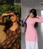 Pack Of 2 Handmade Ajrakh Block Printed Rayon Fabric  Short Kurti For Women's