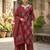 Maroon floral printed straight kurta set for women