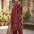 Maroon floral printed straight kurta set for women