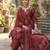 Maroon floral printed straight kurta set for women