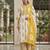 White floral printed anarkali kurta set for women