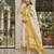 White floral printed anarkali kurta set for women