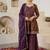 Purple floral printed peplum kurta set for women