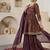 Purple floral printed peplum kurta set for women