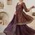 Purple floral printed peplum kurta set for women