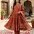 Rust floral printed anarkali kurta set for women