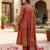 Rust floral printed anarkali kurta set for women