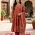 Rust floral printed anarkali kurta set for women