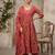 Pink floral printed anarkali kurta set for women