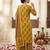 Yellow floral printed straight kurta set for women