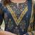 Navy blue floral printed straight kurta set for women