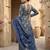 Blue floral printed straight kurta set for women