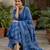 Blue floral printed straight kurta set for women