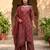 Maroon floral printed straight kurta set for women