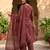 Maroon floral printed straight kurta set for women