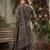 Black floral printed straight kurta set for women