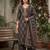 Black floral printed straight kurta set for women