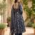 Blue floral printed anarkali kurta set for women